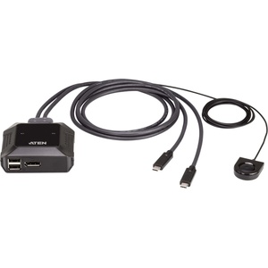 ATEN KVM превключвател, ATEN US3312, 2-портов, 4K, DisplayPort, USB-C (ATEN-US3312-AT) - itmode