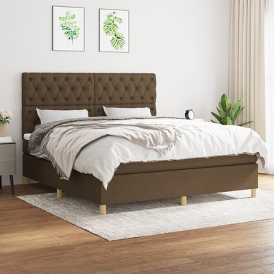 vidaXL 11461.3142588 Boxspring postel s matrací tmavě hnědá textil
