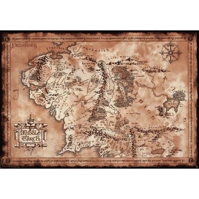 ABYstyle Maxi plakát - mapa Středozemě, Pán prstenů