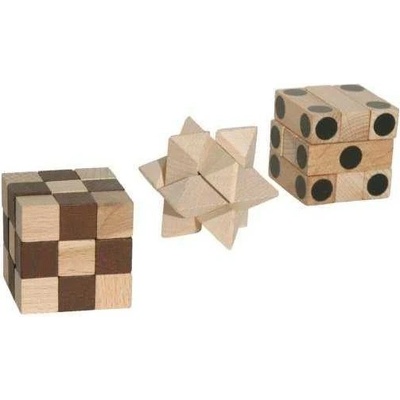 Dřevěné hlavolamy Trio IQ