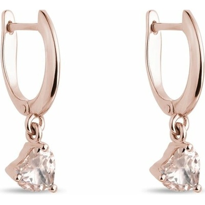 Klenota srdce s morganity v růžovém zlatě k0730344