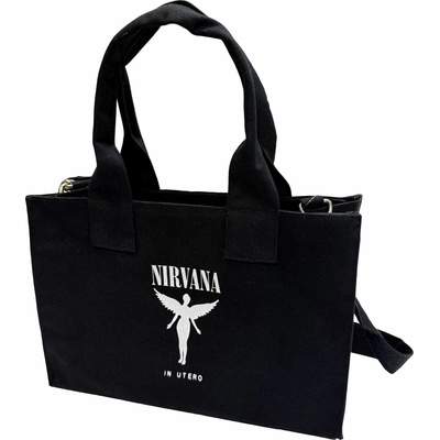 RukaHore Taška cez rameno Nirvana Cotton Tote Bag: In Utero Black Back Print Čierna