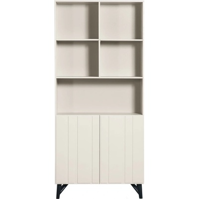 WOOOD Кремав шкаф за книги от борова дървесина 90x200 cm Miller - WOOOD (373983-D)
