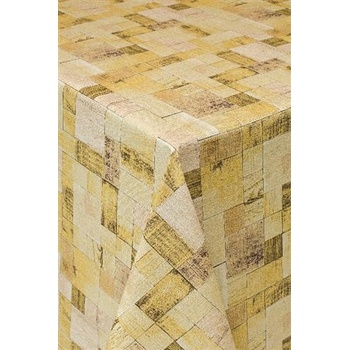 Obrus PVC 6744420, metráž, 20 m x 140 cm, drevené hranoly hnedé, IMPOL TRADE