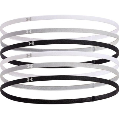 Under Armour MINI ELASTIC 6PK Dámske čelenky sivá
