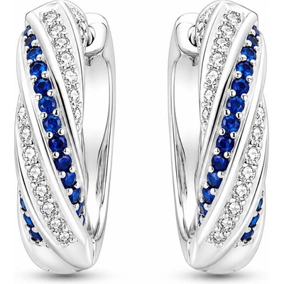 GRACE Silver Jewellery Stříbrné náušnice se zirkony Bertastříbro 925/1000 E-KTE093/439 Modrá
