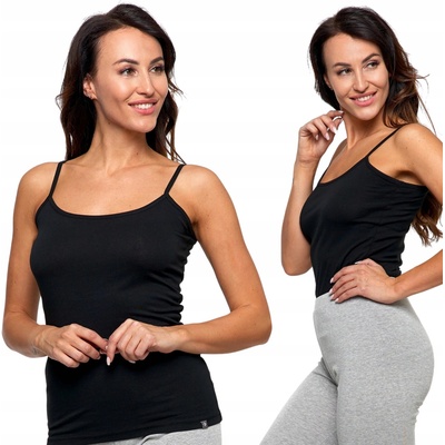 TRIČKO TANK TOP NA TENKÝCH RAMIENKACH ČIERNE