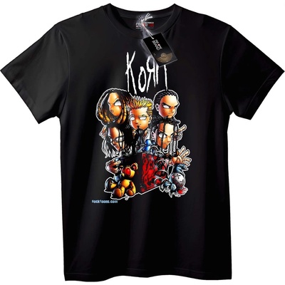 NOONEBRAND Тениска Група Korn Карикатура - M, White