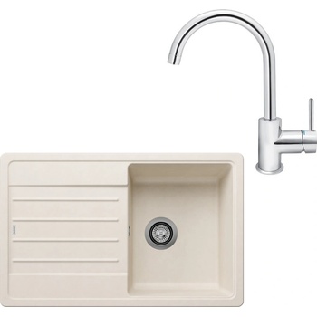 Blanco SET594 Gránitový drez Legra 45 S biela soft + batéria Rosan Zerro JZ38101 chróm