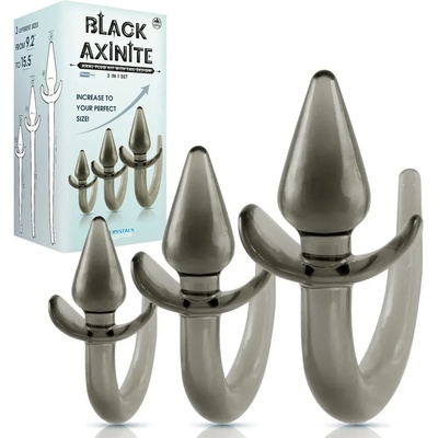 Анални плъгове с опашка, сет от 3 размера - Black Axinite Tail Set (NMC0002502)