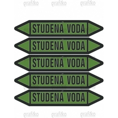 Grafiko | Studená voda - Materiál Samolepící PVC folie, Rozměr aršík 5ks šipka 350x52mm
