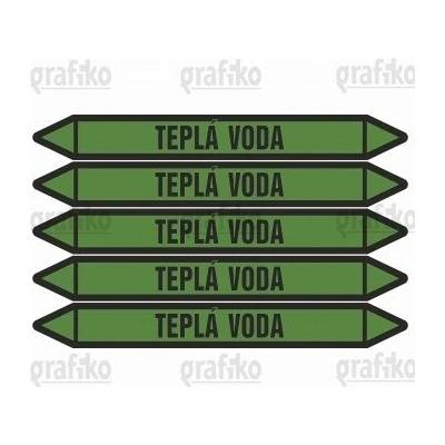 Grafiko | Teplá voda - Materiál fólie s ochrannou laminací, Rozměr aršík 5ks šipka 350x52mm