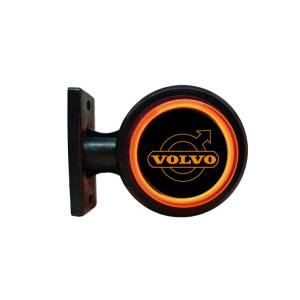  1 брой LED ЛЕД страничен габарит рогче 12 -24V оранжево - червено old school Неон Ефект с лого Vol