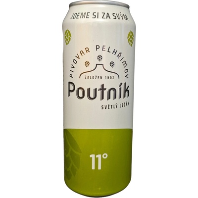 Pelhřimov Poutník 11° světlý ležák - 0,5 l plech