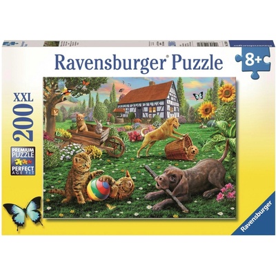 Ravensburger Пъзел Ravensburger от 200 XXL части - Игра на двора (12828)