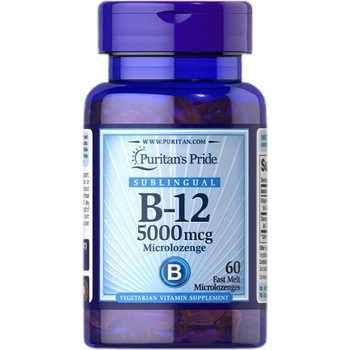 Image 1 of Puritan's Pride Vitamin B-12 5000 mcg Sublingual [60 Подезични таблетки ]