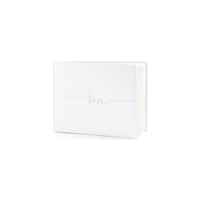 SVATEBNÍ KNIHA stříbrný nápis LOVE 24x18.5cm, 22 stran – Zboží Mobilmania