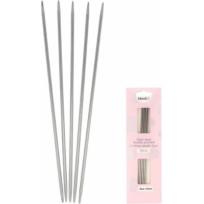 Ideal kovové obojstranné ihlice na pletenie 3mm 20cm