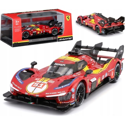Bburago Ferrari 499P pretekársky model červený 1:43