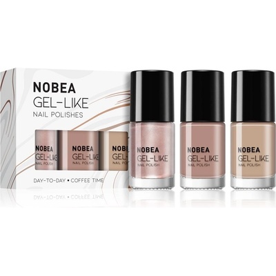 NOBEA Day-to-Day 3-Piece Gel-like Nail Polish set sada laků na nehty Coffee Time
