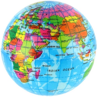 Teddies Míček zeměkoule pěna 6cm