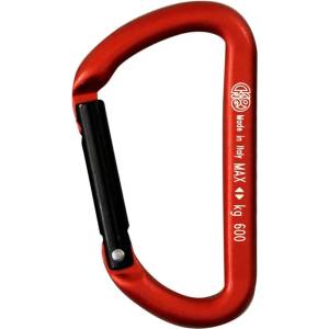 Kong Карабинер за екипировка Kong Mini D Gear carabiner - Red / Black - размер Straight Gate (324-0037-0711)