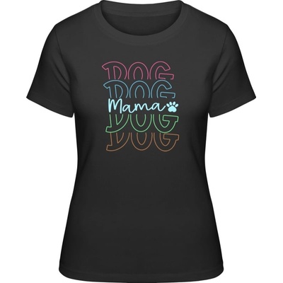 Premium Tričko Farebný nápis DOG Mama Čierna