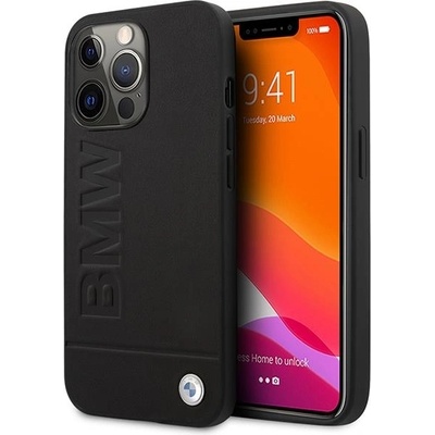 BMW Кейс BMW BMHMP14XSLLBK за iPhone 14 Pro Max 6.7", черен / черен, твърд, Signature Logo Imprint Magsafe (3666339072216)