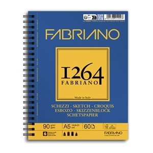 Fedrigoni 1264 Sketch 90 g A5 60 листа спирала за рисуване и скициране 19100634 (19100634)