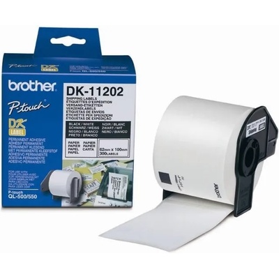 Brother Консуматив Brother DK-11202 Shipping Labels 62mmx100mm 300 labels per roll Black on White (DK11202)