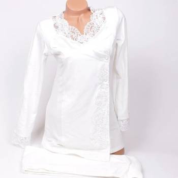 Image 1 of Стилна пижама за бременни и кърмещи в бяло