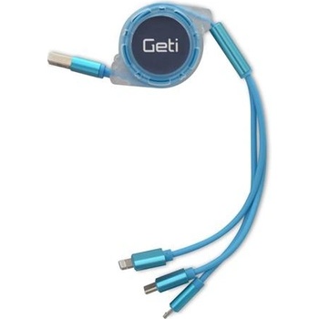 Geti GCU 03 USB 3v1 samonavíjecí, modrý