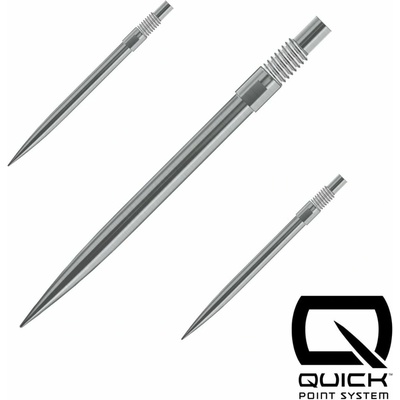 Harrows Kovové hroty - Quick Points - Silver - 30 mm