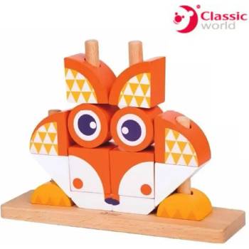 Image 1 of Classic World Дървен пъзел от кубчета - Лисица - Classic World