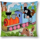 Moravská ústředna Polštář Krtek a mašinka 30x30