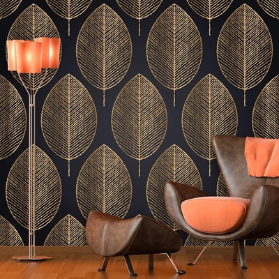 Sablio Tapeta Zlaté listy, rozmery 336x220 cm