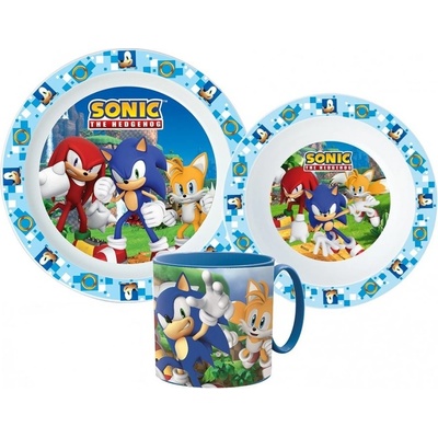 Stor Sada plastového riadu s hrnčekom pre deti motív Ježko Sonic 3 diely