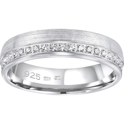 SILVEGO Snubní stříbrný prsten Paradise v provedení se zirkony pro ženy QRGN23W