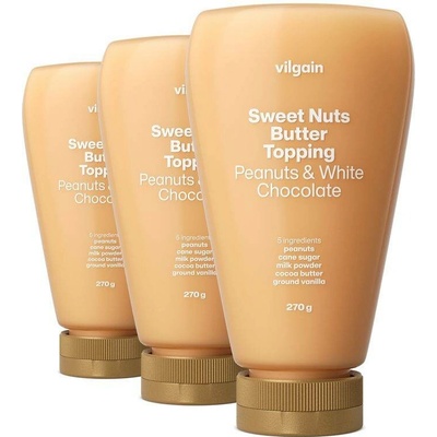 Vilgain Sweet Nuts Topping Arašídy s bílou čokoládou 270 g