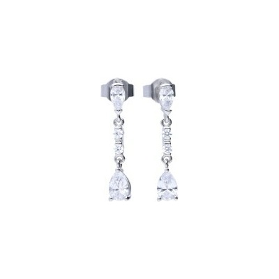 Diamonfire Luxusní stříbrné náušnice E5982