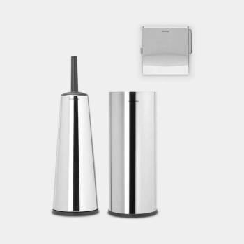 Brabantia Аксесоари за тоалетна от 3 части в цвят блестящ инокс Brabantia от серия ReNew (1003478)