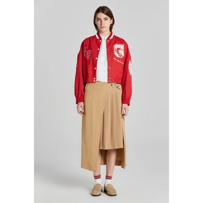 GANT CROPPED VARSITY JACKET BRIGHT RED