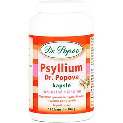 Dr.Popov Psyllium rozpustná vláknina 120 kapsúl