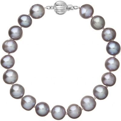 Pavona perlový náramek z říčních perel se zapínáním z bílého 14 karátového zlata 823010.3/9272B grey