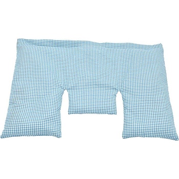 TORF Възглавница за врата с пшенично зърно, светло синьо-бял каре, 40 x 25 см