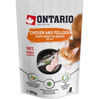 Ontario kuřecí a treska ve vývaru 80 g