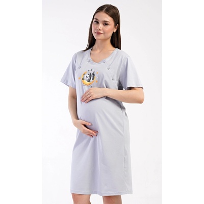 Vienetta dámska nočná košeľa materská Hello baby Sivá