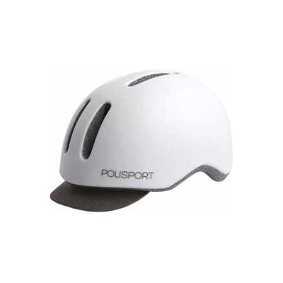 Polisport Каска за градско колоездене Polisport Commuter Urban - Бяла с LED светлина