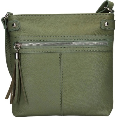 Dámská kožená crossbody kabelka Italia Laura zelená