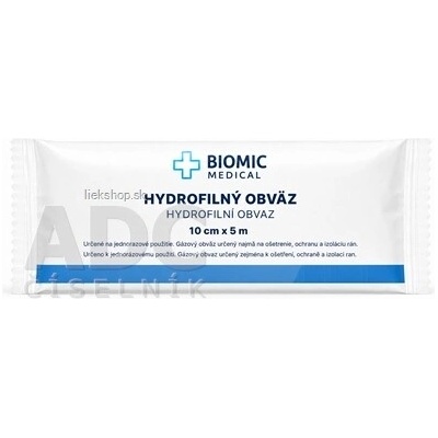 BIOMIC Obväz hydrofilný sterilný 10 cm x 5 m 1 ks